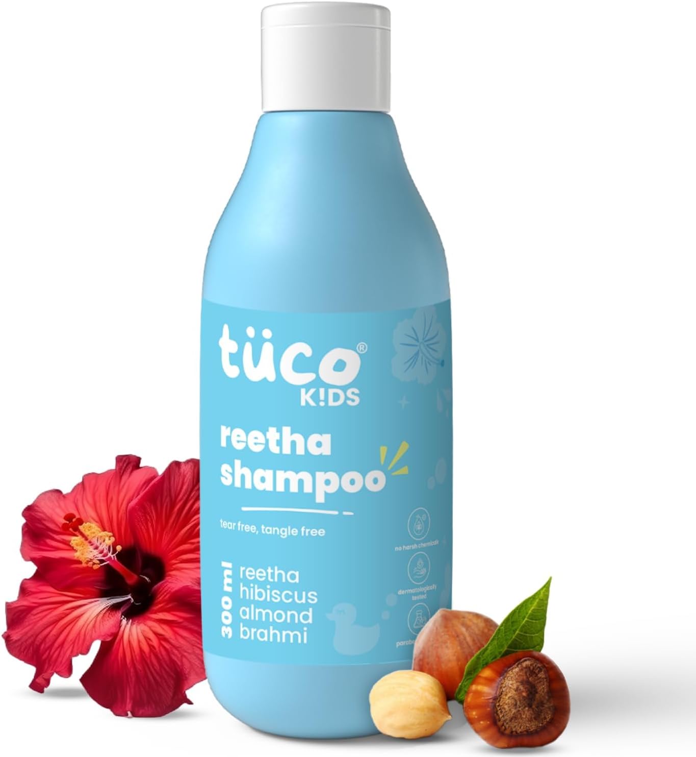 Intelligent Mild Shampoo With Soapnut, Almond, Henna, Pomegranate for Ages 3+ Kids, Paraben & Sulphate Free - 300ml (Pack of 1)