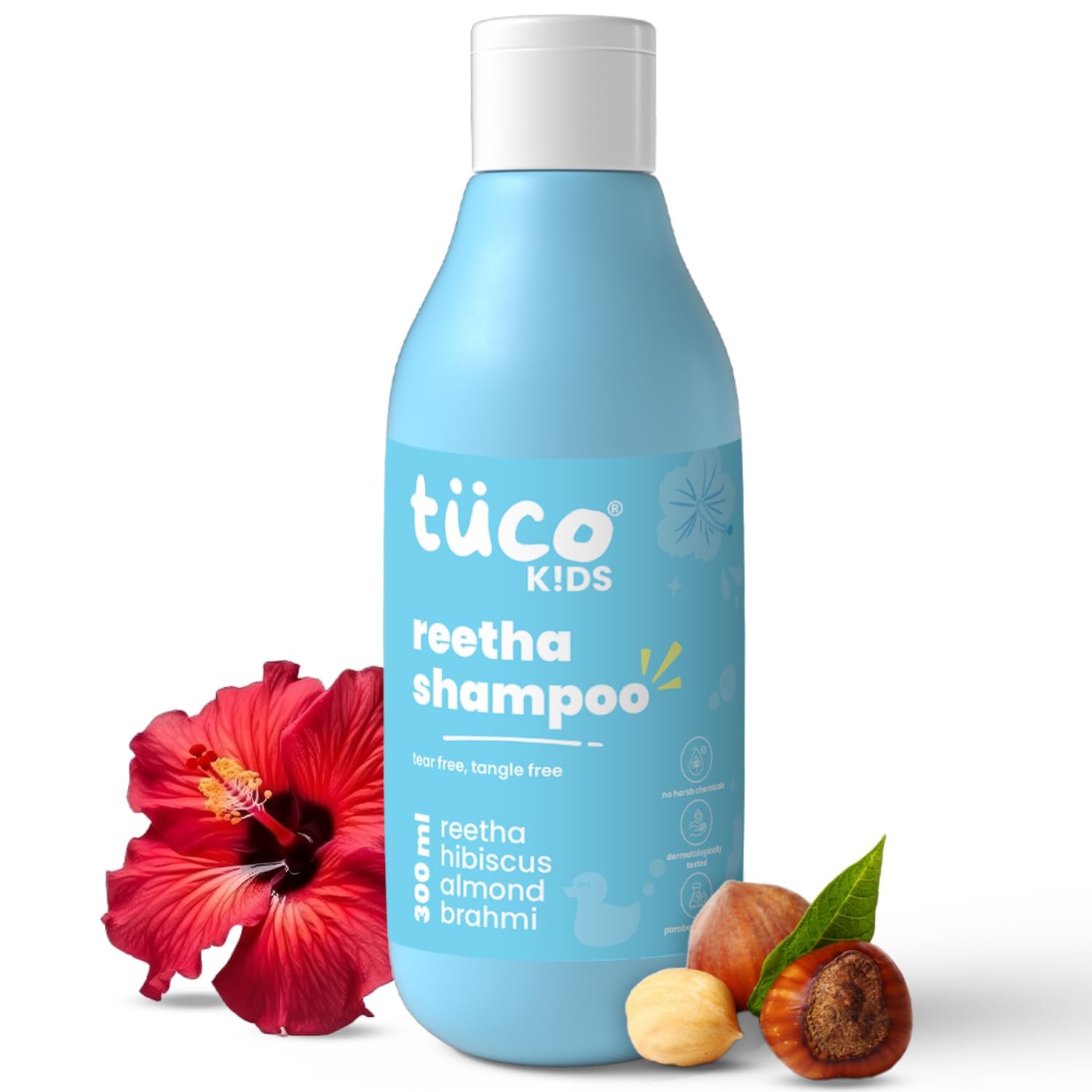 Sponsored Ad - TuCo Kids Mild Shampoo With Soapnut, Almond, Henna, Pomegranate|Perfect For Soft, Smooth, Curly Tangled & Rough Hair|Paraben, Sls & Sulphate Free|Ph 5.5, Vegan & Tear Free|300 Ml (Pack Of 1) |