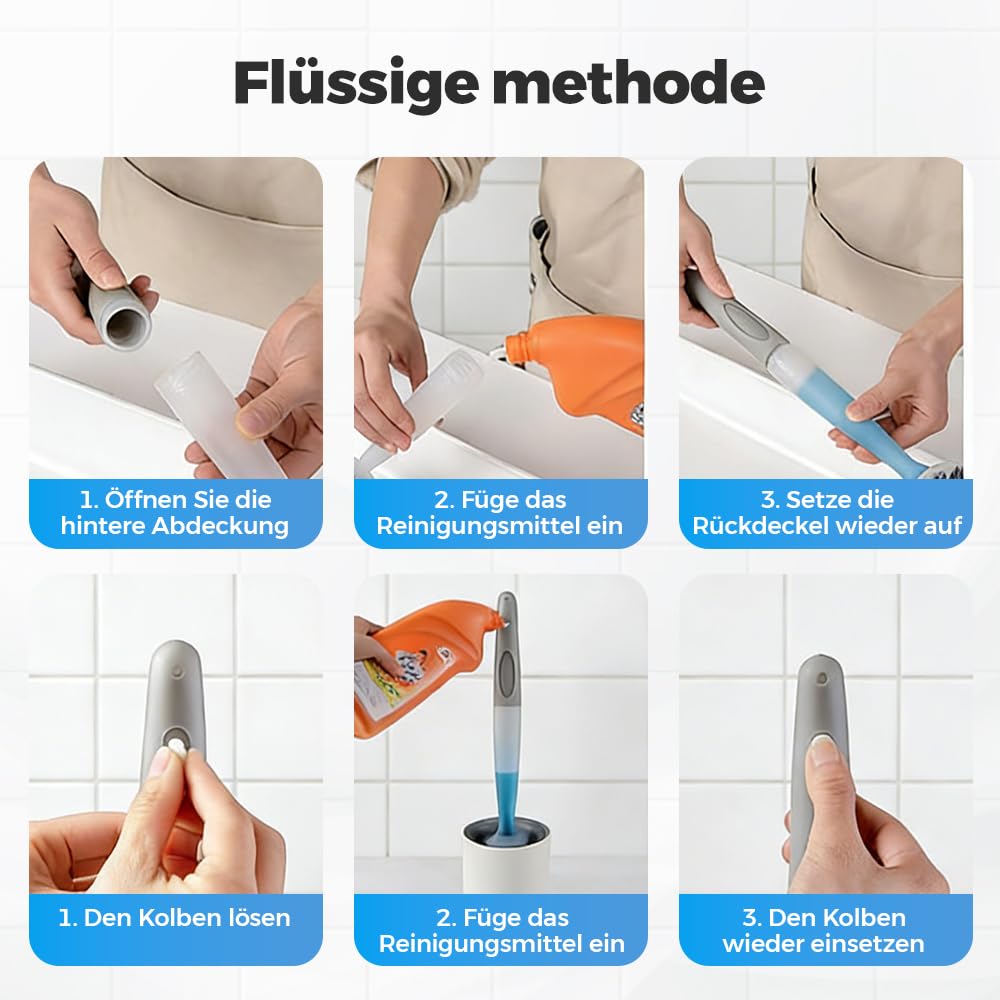 Toilettenbürste Set, Silikon Toilettenbürste mit schnell trocknendem Halter für Badezimmer, 2026, langlebig und leicht zu reinigen, unverzichtbares Badezimmerzubehör