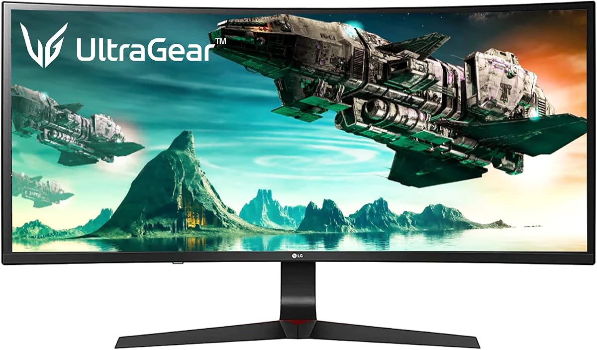 LG 34GL750-B Ultragear Monitor Gaming 34" 21:9 Pantalla Curva Wfhd (2560 X 1080) IPS, Frecuencia de Actualización de 144 Hz, Compatible con NVIDIA G-SYNC, Tecnología Adaptive-Sync, HDR10, Frecuencia de Actualización de 144 Hz - Negro
