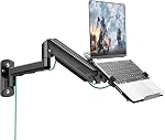 Mount PRO Mur d'ordinateur portable Mount, 2-in-1 Mur d'observation Mount avec bac à ventures pour 11-17" Notebook/13-32 Écran d'ordinateur, support d'ordinateurs portable réglable en mouvement complet, bras à ressort à gaz 4,4-22 lb