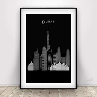 Dubai Black Decor, United Arab Emirates, Dubai Art Print, Dubai City, Travel Art, Dubai Gift, Emirates Home Decor, Typography art, Wall Decoration, Unframed print