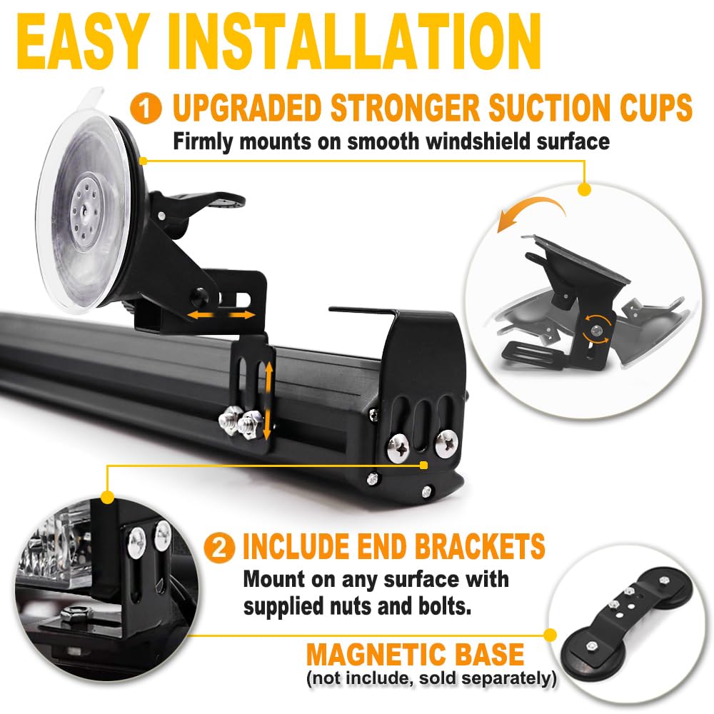 LEDツインストロボマーカー アンバー 12V 24V共用 ジェットイノウエ 534632 / トラック用品貨物堂ネットストア DIYAH 16 LED 18インチ 緊急警告 交通アドバイザー 車両 LED ストロボライトバー (アンバー)