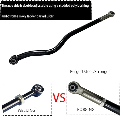 Miniatura 3 de Barra de riel ajustable frontal mejorada para forja integral para kit de elevación de 0-6 pulgadas compatible con Jeep Wrangler JK 2007-2018