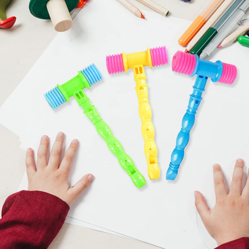 Juego de 8 juguetes de martillo para bebé, juguetes musicales para golpear y golpear chirriantes para niños pequeños de 1 a 3 años | Mazo de martillo de plástico colorido para aprendizaje 9