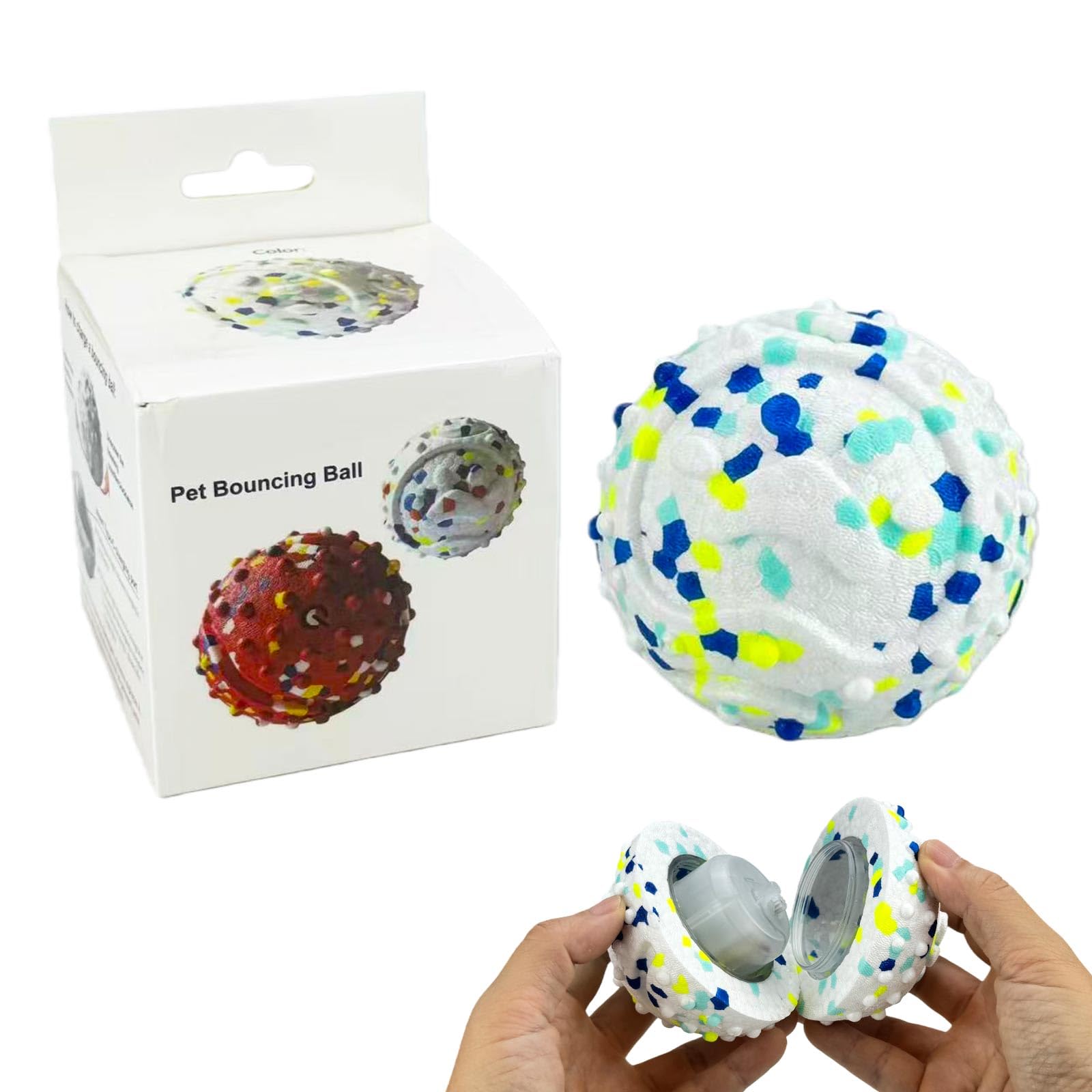 CAISHOW Dog Ball Squeak Toys (Vibrating ball White) — image 1
