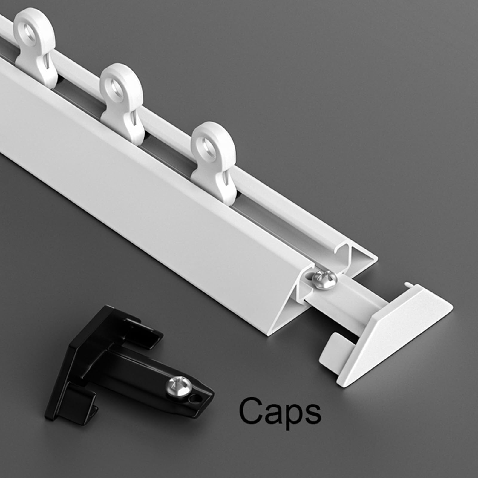 Rail De Plafond en Aluminium pour Rideaux, Rail De Rideau Robuste, Mute Tringle À Rideau Montée Au Plafond, Ensemble De Rails pour Bureau, Salon, Chambre(Blanc,220cm)