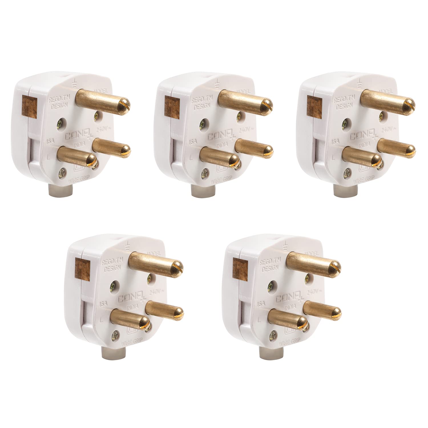 CONA 1991 Deluxe 3 Pin Plug Top 16A, 240V-White|3 Pin Top|Electrical Top - Pack of 5-image-47