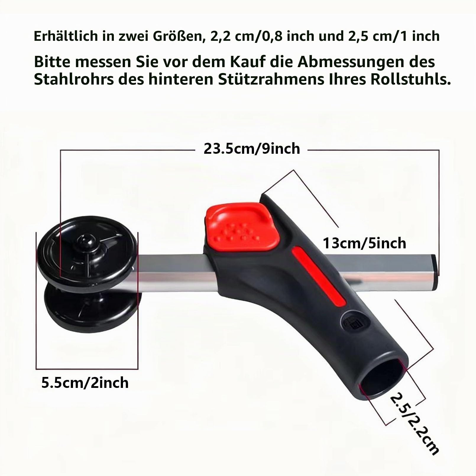 LDIW Kippschutz für Rollstuhl, Heckkipper Gerät, 8 Gänge höhenverstellbar, Aluminium Legierung Material, Anti Kipp-Räder Hinten für Manuelle und Elektrische Rollstühle,25mm