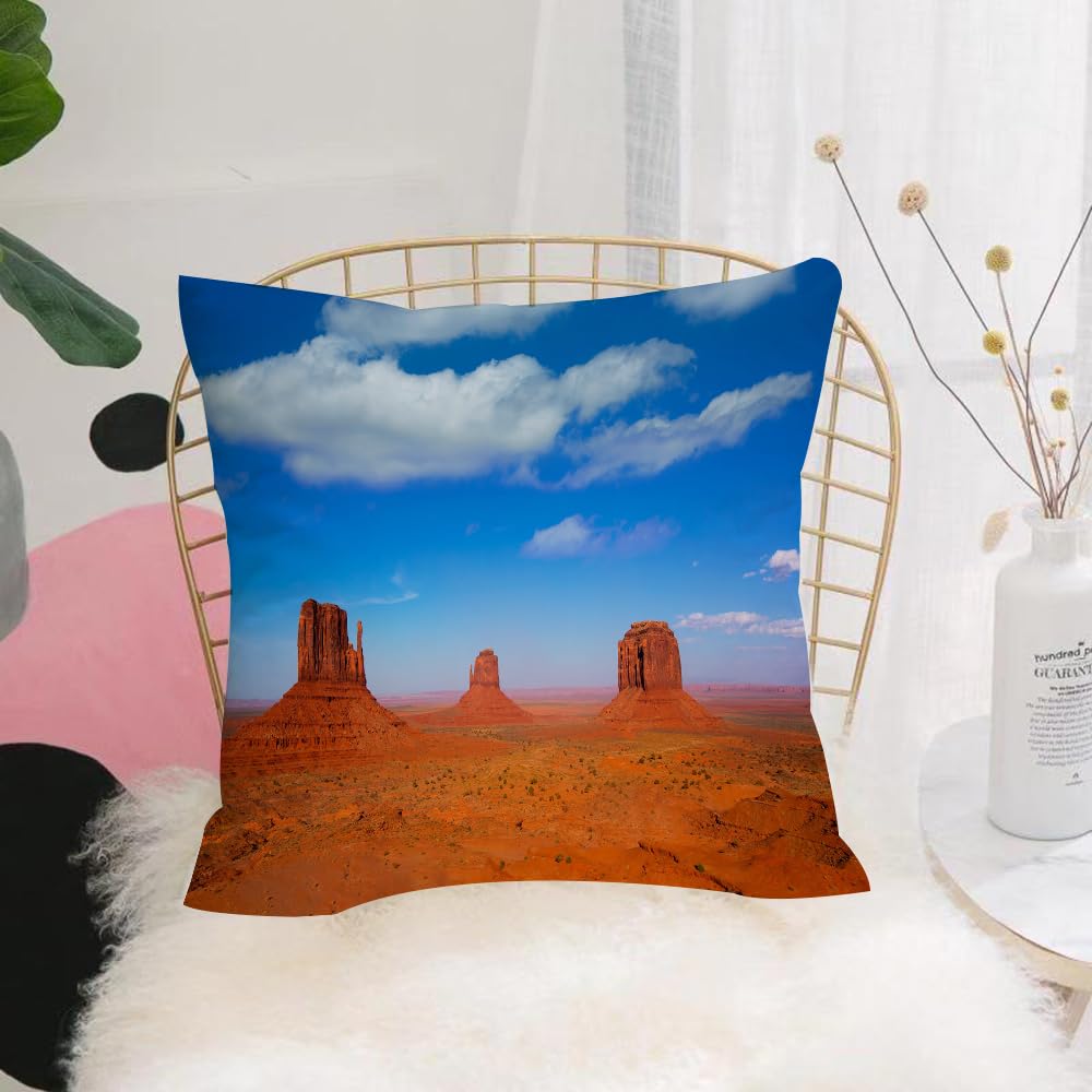 HYOSXW Cushion Cover,Throw Pillow Case Home Decorative for Living Room Bedroom Sofa Chair 16X16 Inch,Monument Valley West and East Mittens and Merrick Butte Utah,Pillowcase 40X40cm