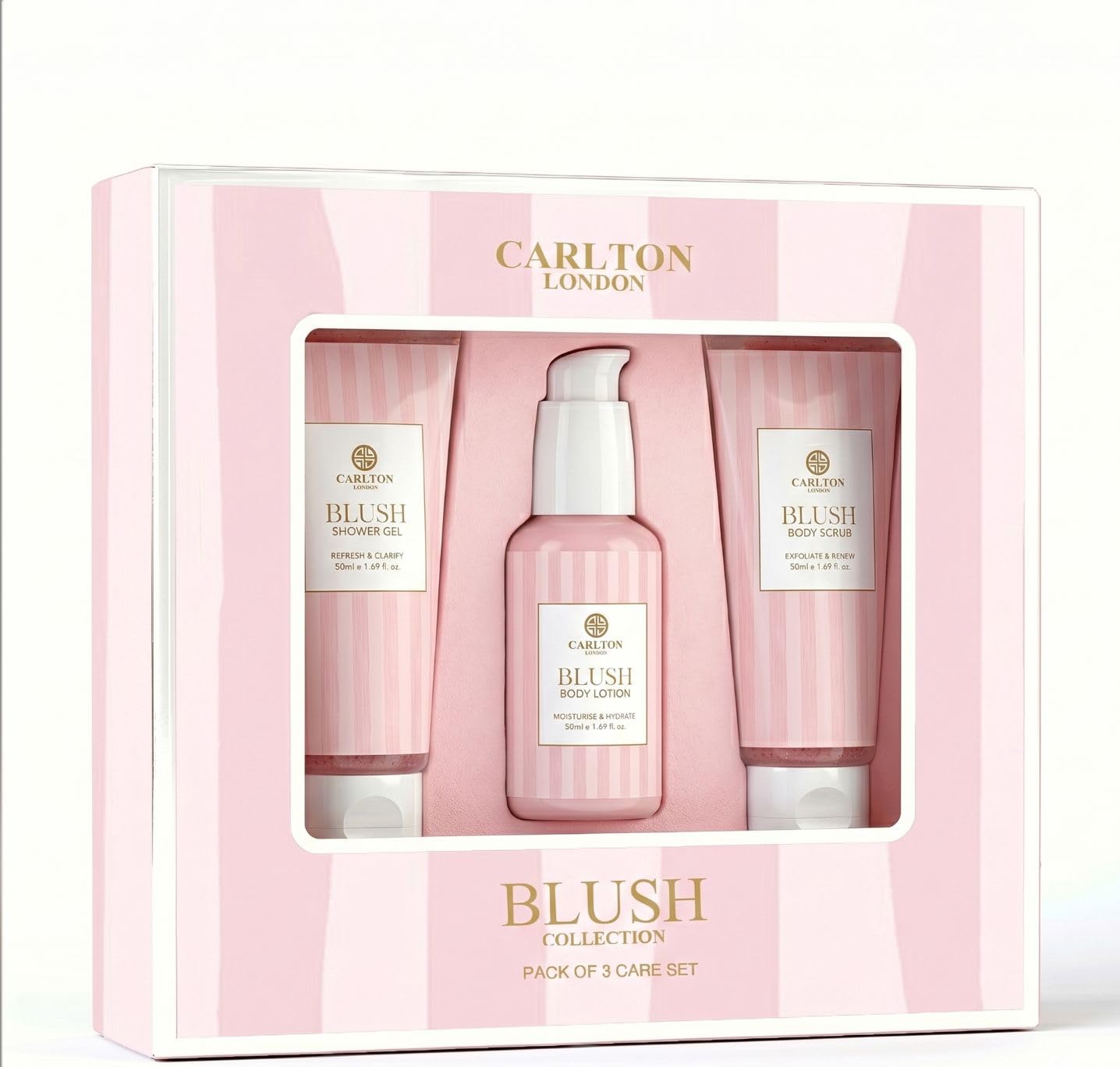 Carlton London Blush Collection Care Set, Shower Gel, Body Lotion & Scrub, 50ml Each, Pack of 3-picture-14