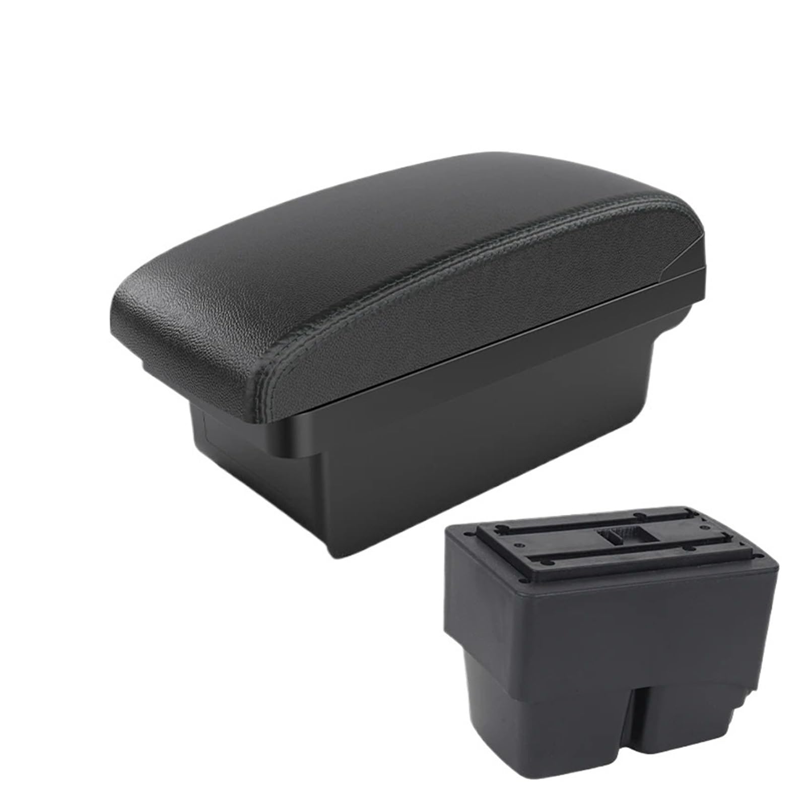 Hguvsjd Armrest Box For For Fiesta MK7 2009-2017 Armrest Dedicated Center Console Modified Storage Box Interior Accessories Car Armrests(A Black line NO USB)