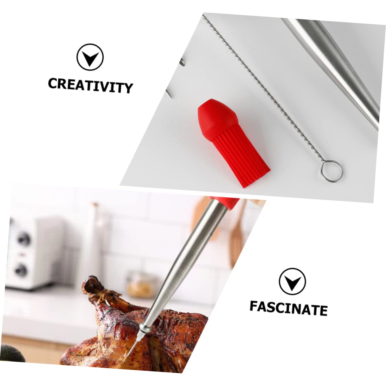 OUNONA 3sätze Edelstahl Marinade Tropfschutz Für Bbq Und Grill Für Und Geflügel Inklusive Reinigungspinsel Leicht Und Langlebig