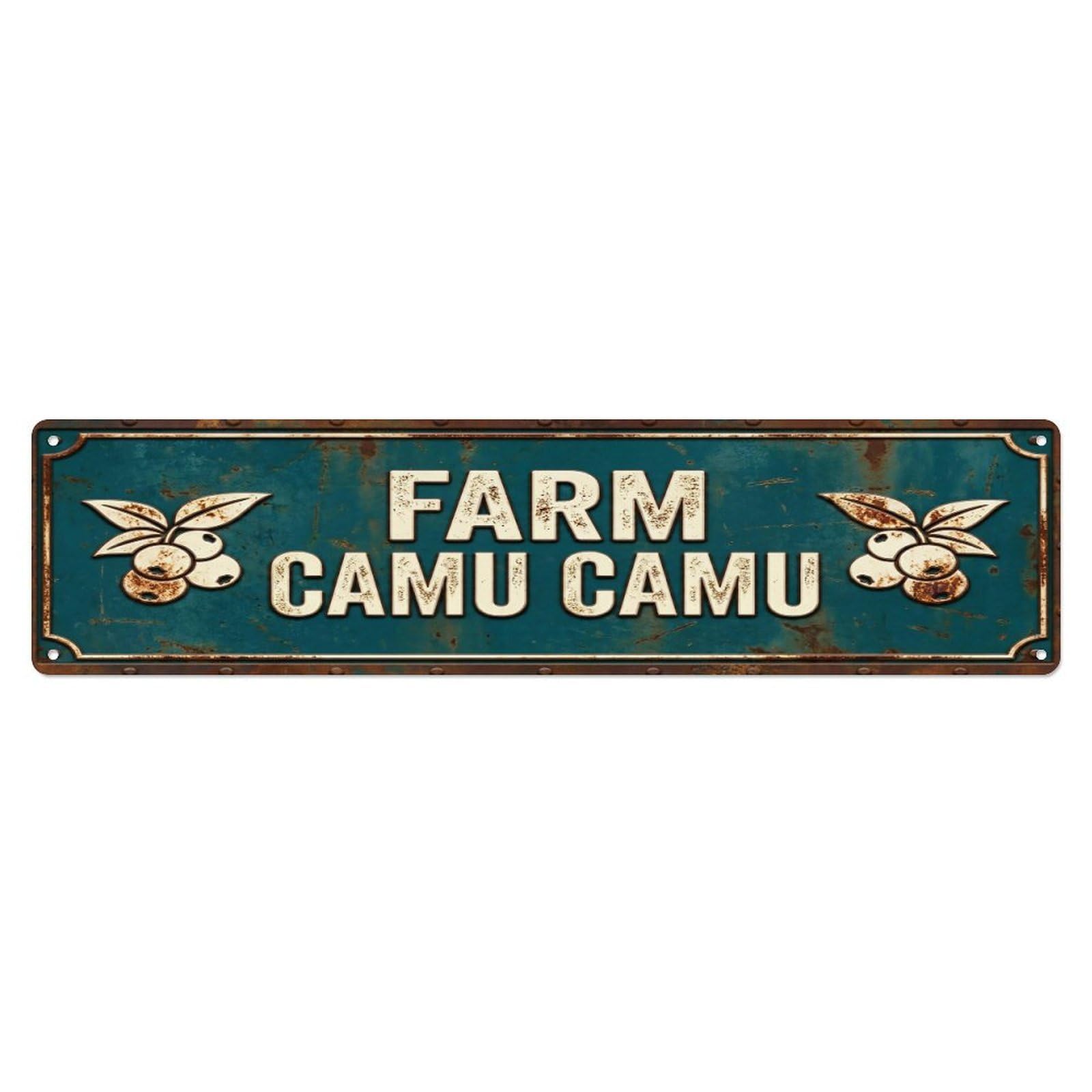 FARM CAMU CAMU Vintage Berry Rustic Farmhouse Metal Tin Sign