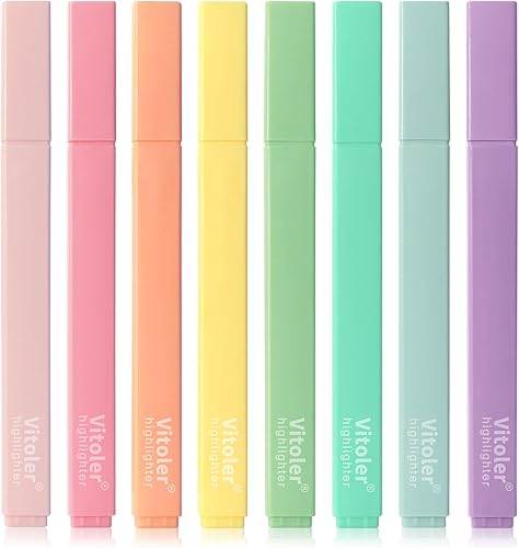 Marcadores de la Biblia, bonitos resaltadores estéticos a granel, 8 marcadores coloridos que no corren para suministros escolares de oficina