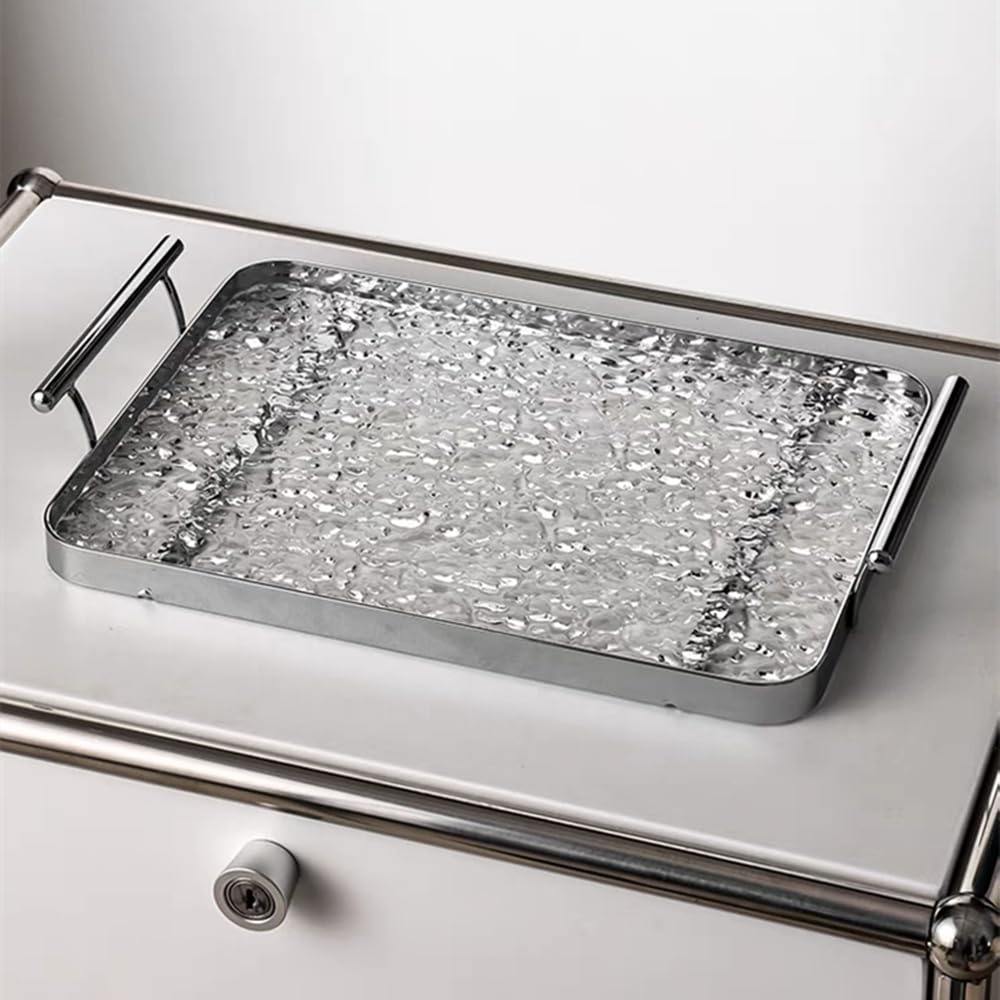 Plateau De Service En Bambou Avec Poignées, Plateau De Rangement Décoratif Pour Le Thé, Les Collations, Le Dîner, La Cuisine, La Salle De Bain (Beige