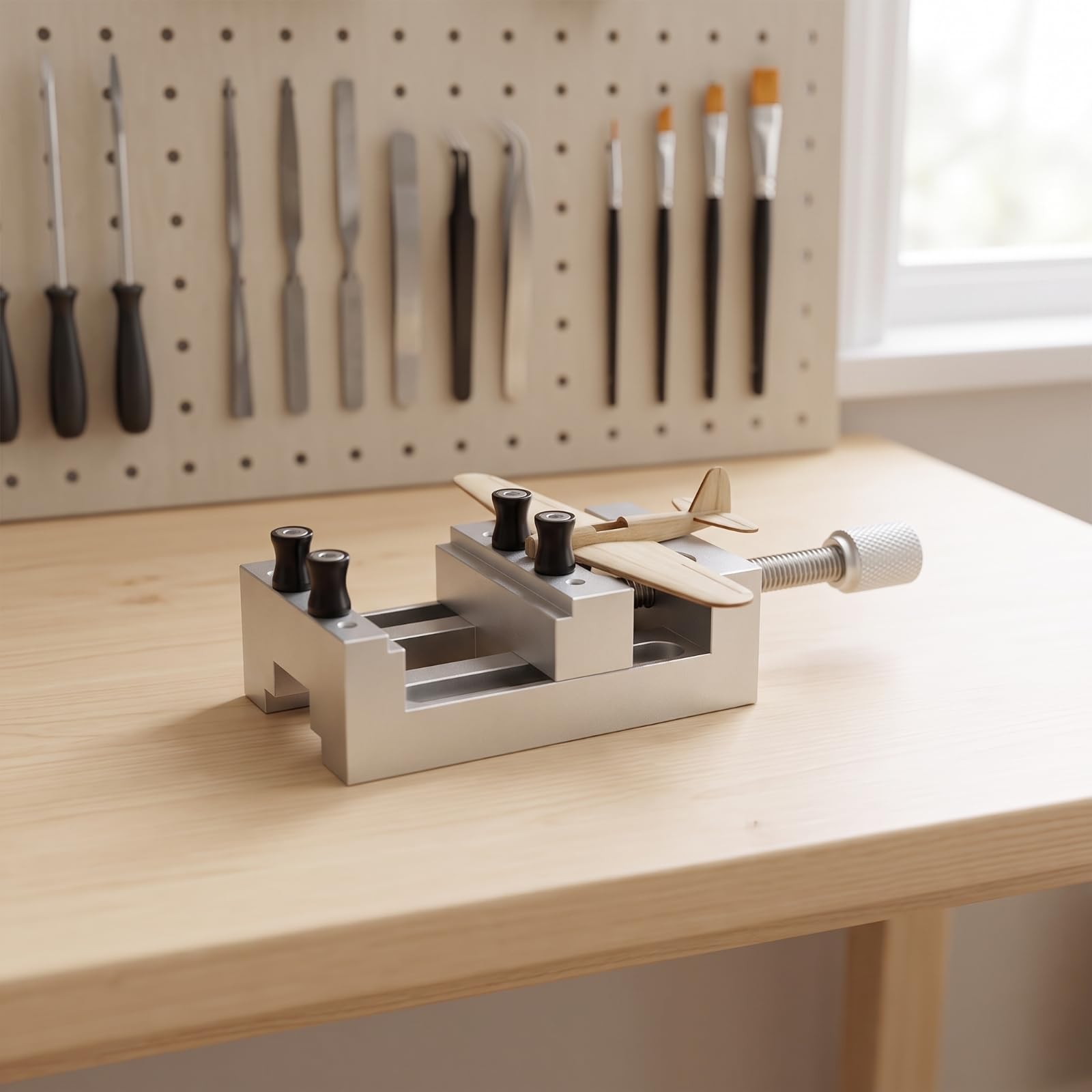 Gralara Mini Tornillo Banco Compacto Sujetadora Banco Pequeña Ajustable Herramienta para Maquetistas, Hobbistas, Bricolaje