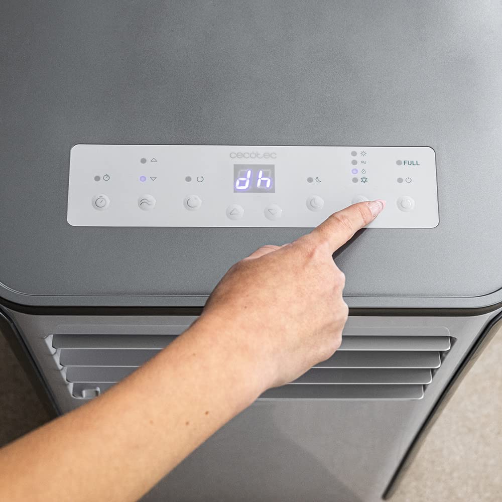 Cecotec Przenośna klimatyzacja z pilotem i pompą ciepła ForceClima 9400 Soundless Heating. 9000 BTU, wyświetlacz LED, 5 trybów, osuszanie, zasięg 20 m2