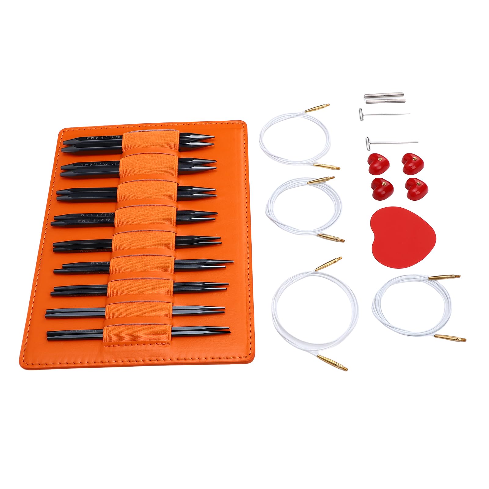 Glomora okrągły wymienny zestaw drutów do robienia na drutach aluminium 3.5mm-8.0mm zestaw dla początkujących szalik sweter Knitting 11cm długość