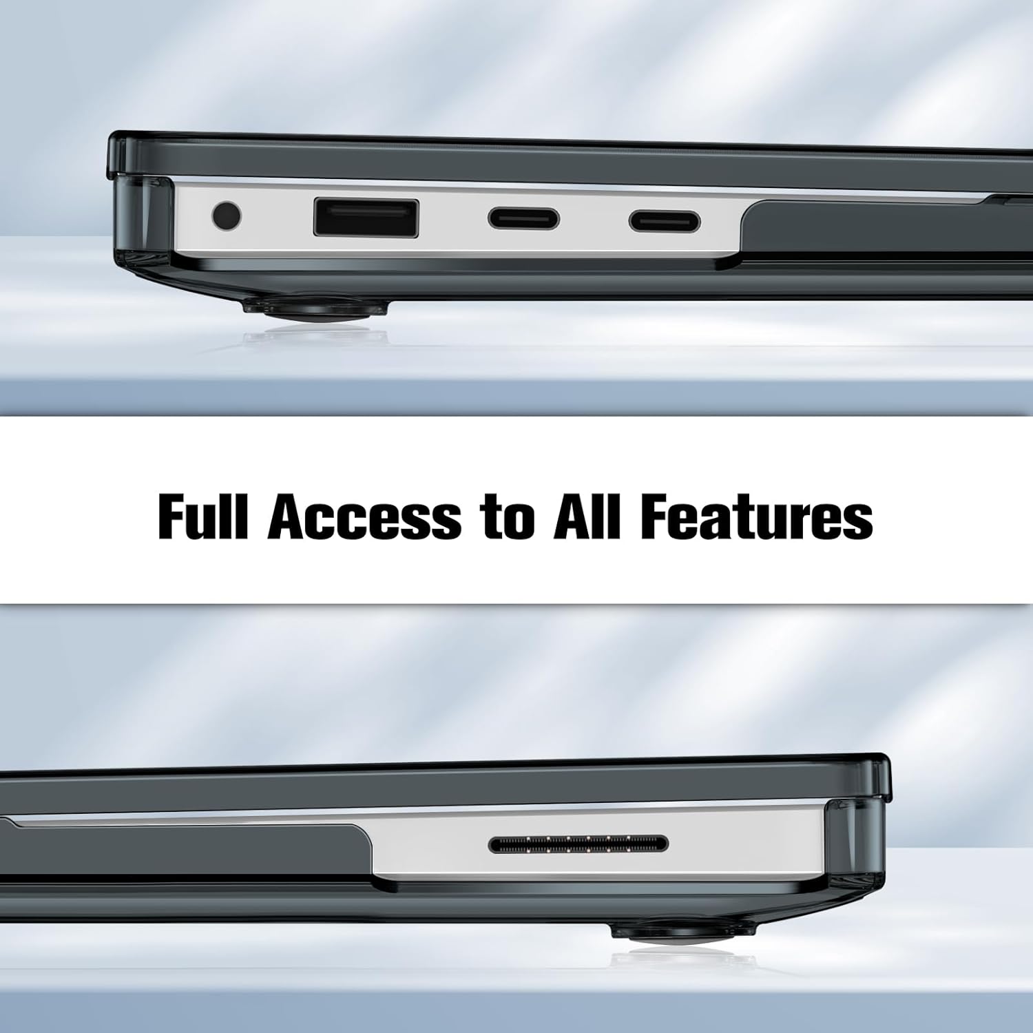 Fintie Case for 13.8 Inch Microsoft Surface Laptop 7 2024 (Model: 2036) - Protective Slim Snap On Hard Shell Cover (Crystal Black) image 4 of 8 B0DMVZBGXY