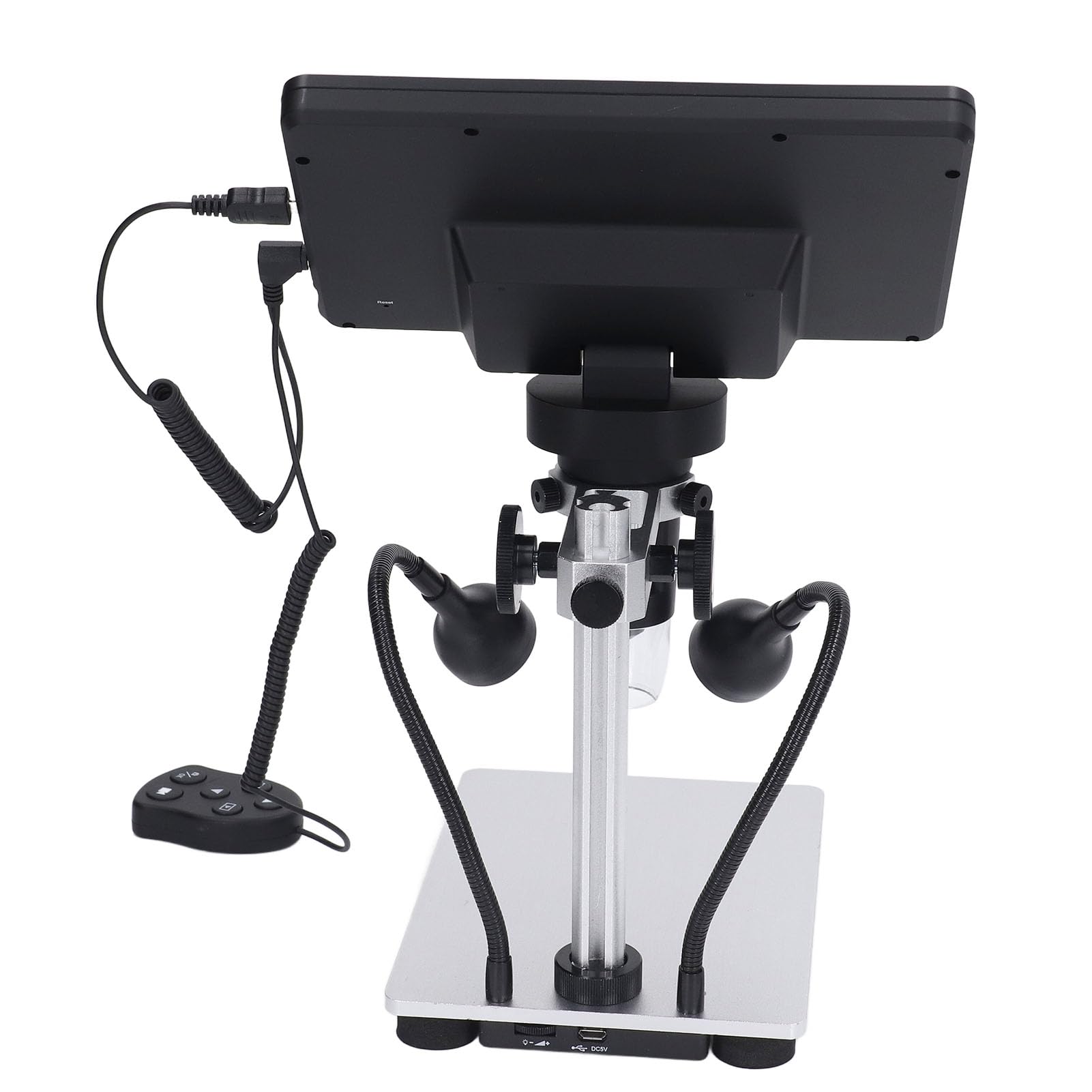 Eujgoov 7-calowy Mikroskop Lutowniczy LCD dla Dzieci Zestaw Biologiczny Cyfrowy USB Kolekcja Materiały dla Dorosłych Slajdy Szerokie Zastosowanie 1080FHD 12 MP z 8 Diodami LED do Płytki Drukowanej
