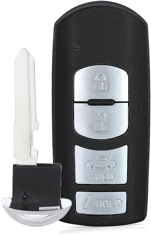 Keyecu Reemplazo de llavero inteligente de entrada sin llave de tablero OEM para Mazda 3 y 6 MX-5 Miata 2014-2019 4 botones (FCC ID WAZSKE13D01, PN