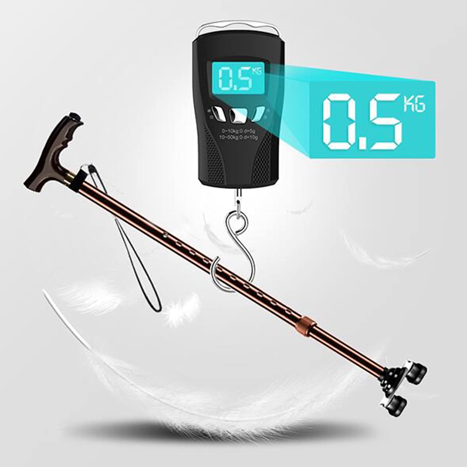 Altura Ajustable de bastón de bastón de Caminata marrón, bastón de Caminata Extensible no Plegable, Bastones con Mango ergonómico y Correa de muñeca, Base Antideslizante