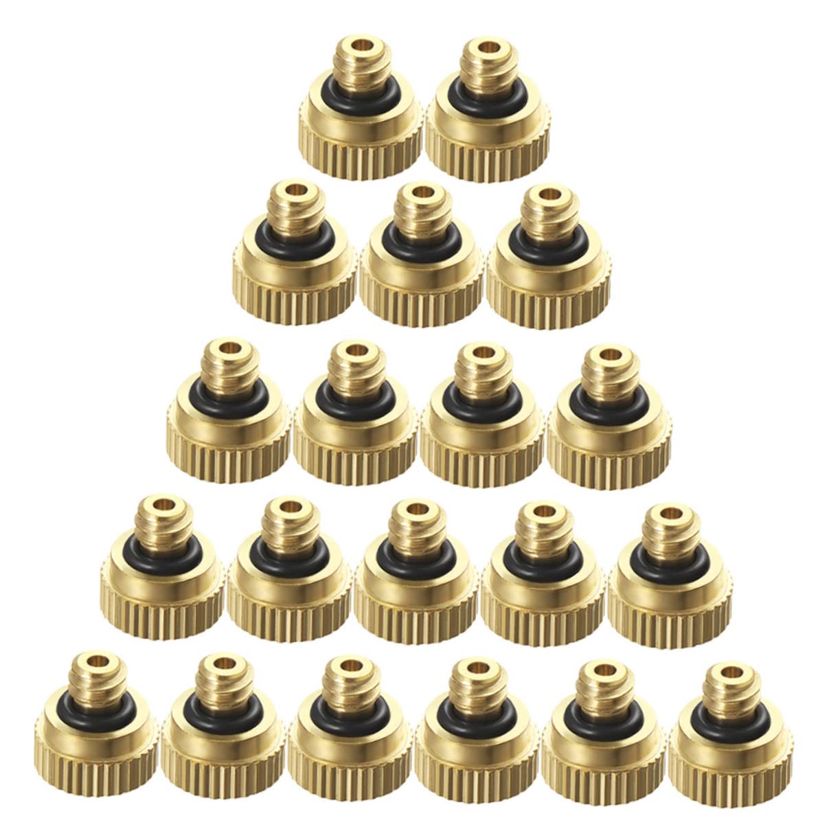 GAROZATION Brass Misting Nozzles for Outdoor Use 0.3cm Nozzles Sealing Ring 40pcs Set