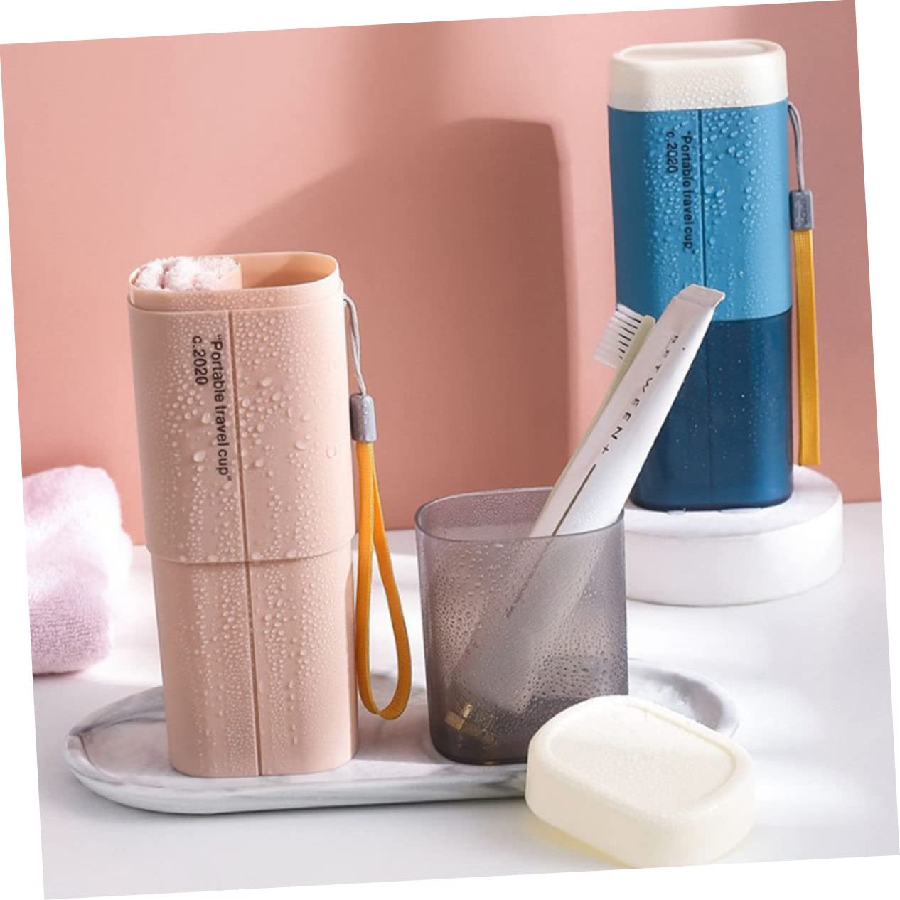 Boîte de Rangement pour Brosse à Dents de Voyage PP 3 Pièces
