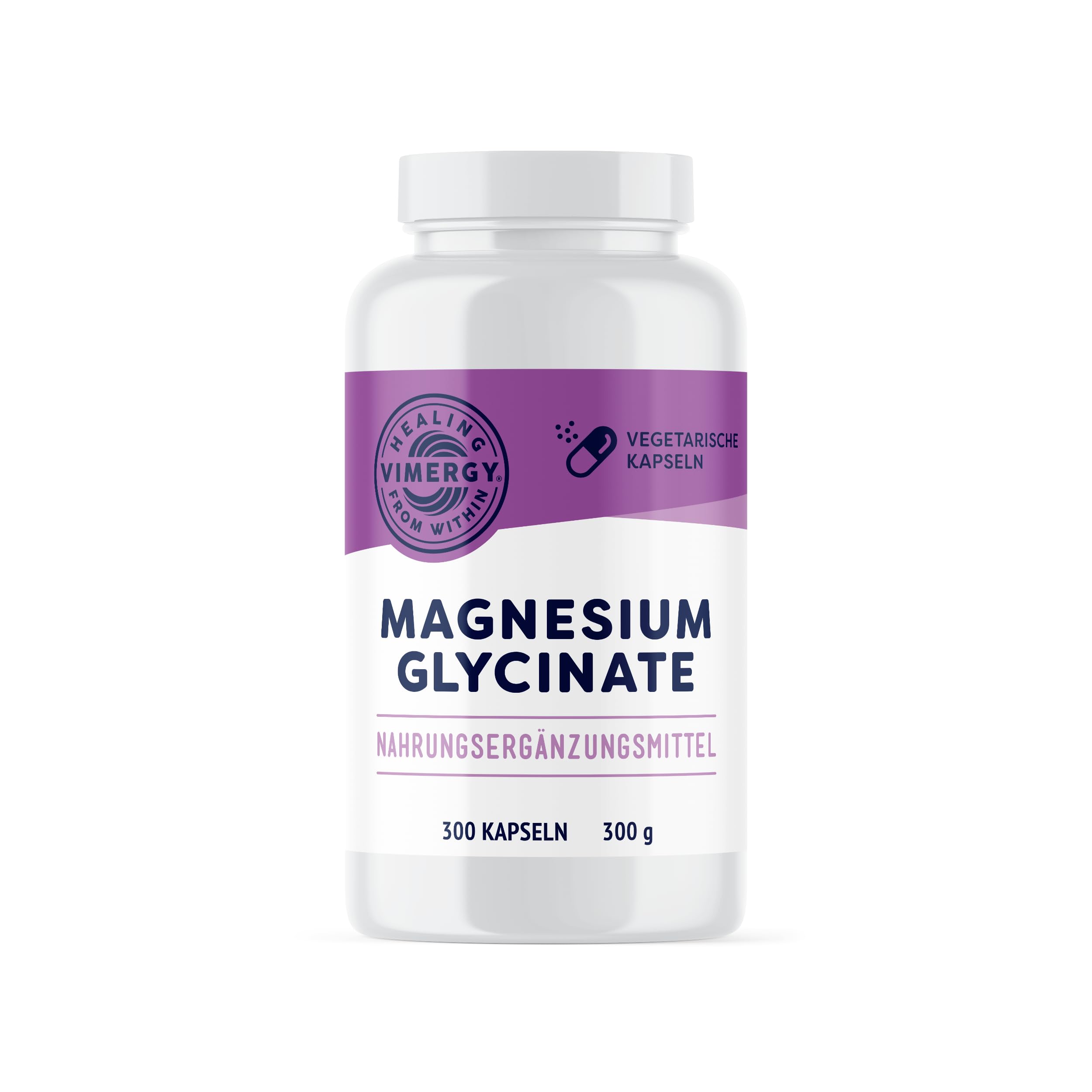 Vimergy Magnesium Glycinat Mineral Nahrungsergänzungsmittel – 300 Kapseln – Unbedenkliche Magnesium Hochdosiert Kapseln – Kurkuma & Ingwer – Glutenfrei, ohne Gentechnik – Für Keto-/Paleo Ernährung