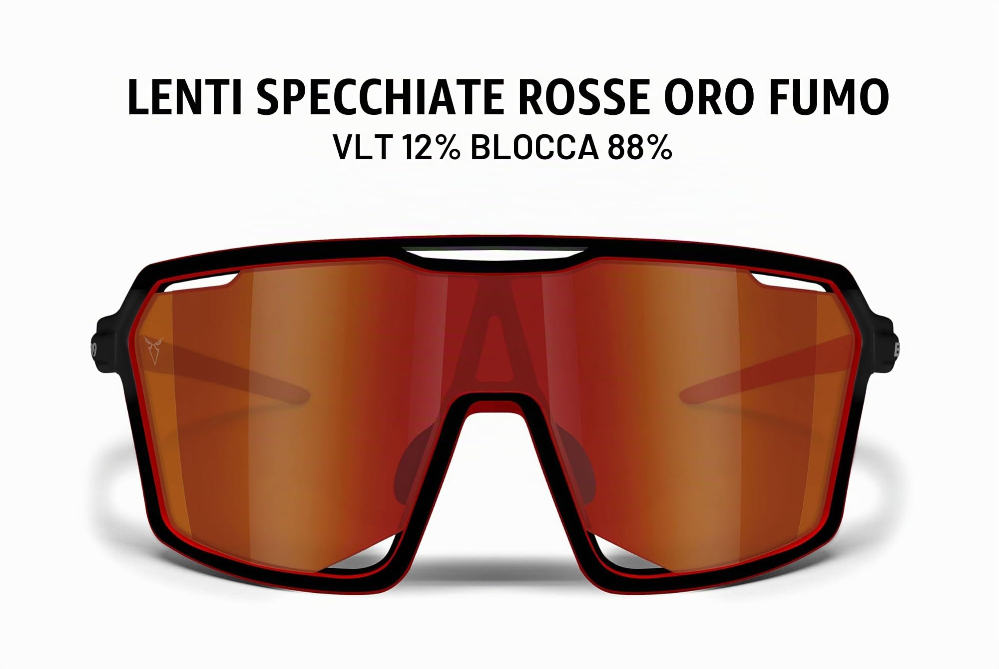 B89 Occhiali da Sole Sportivi Uomo e Donna in TR90 - Lente Ampia Antiappannante Ciclismo Fashion Running etc Nasello Regolabile mod. BO