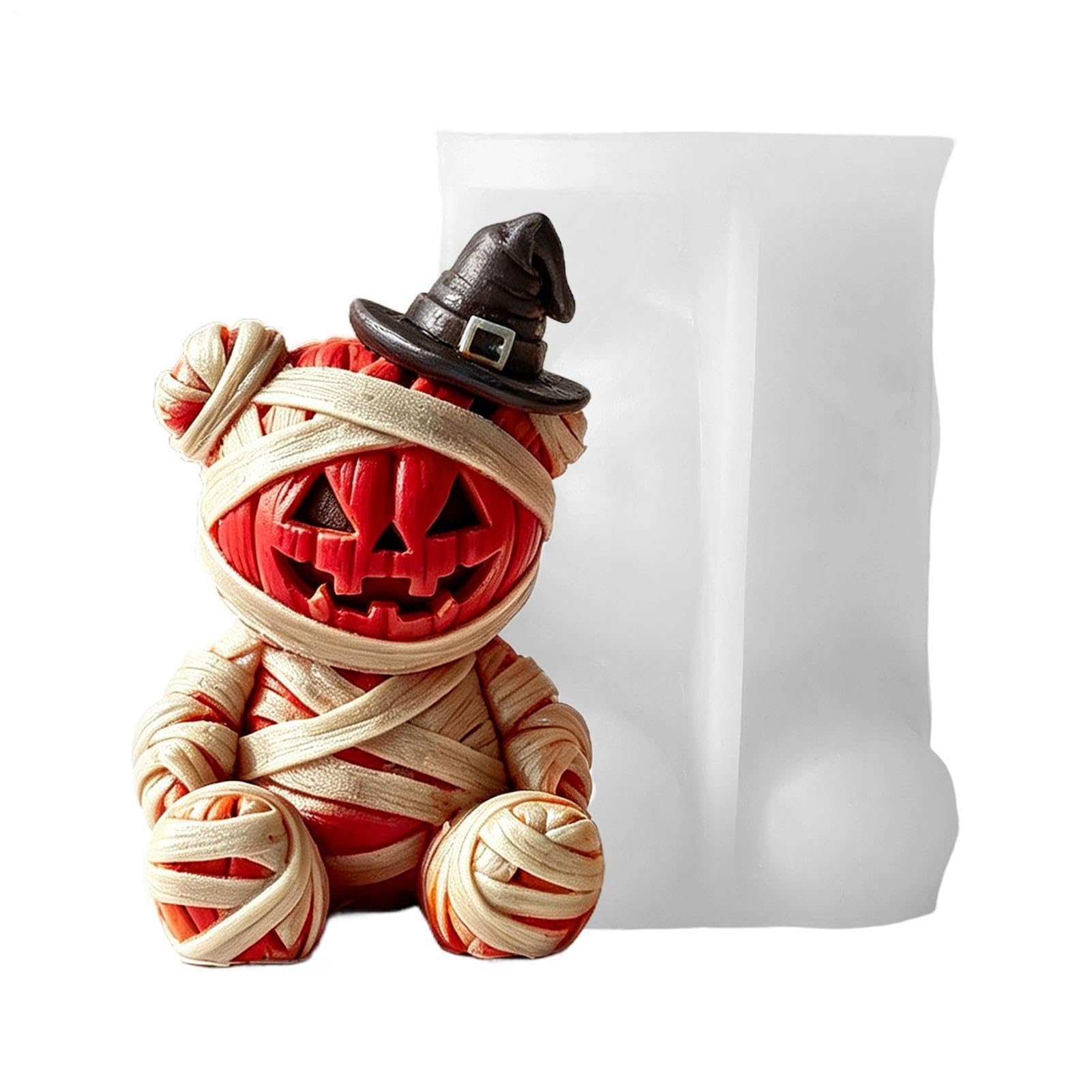 Stampi in silicone per Halloween, facili da rimuovere, a forma di zucca 3D, antiaderenti, ideali per candele, saponi, resina, prodotti da forno, strumento flessibile per la casa e la panetteria