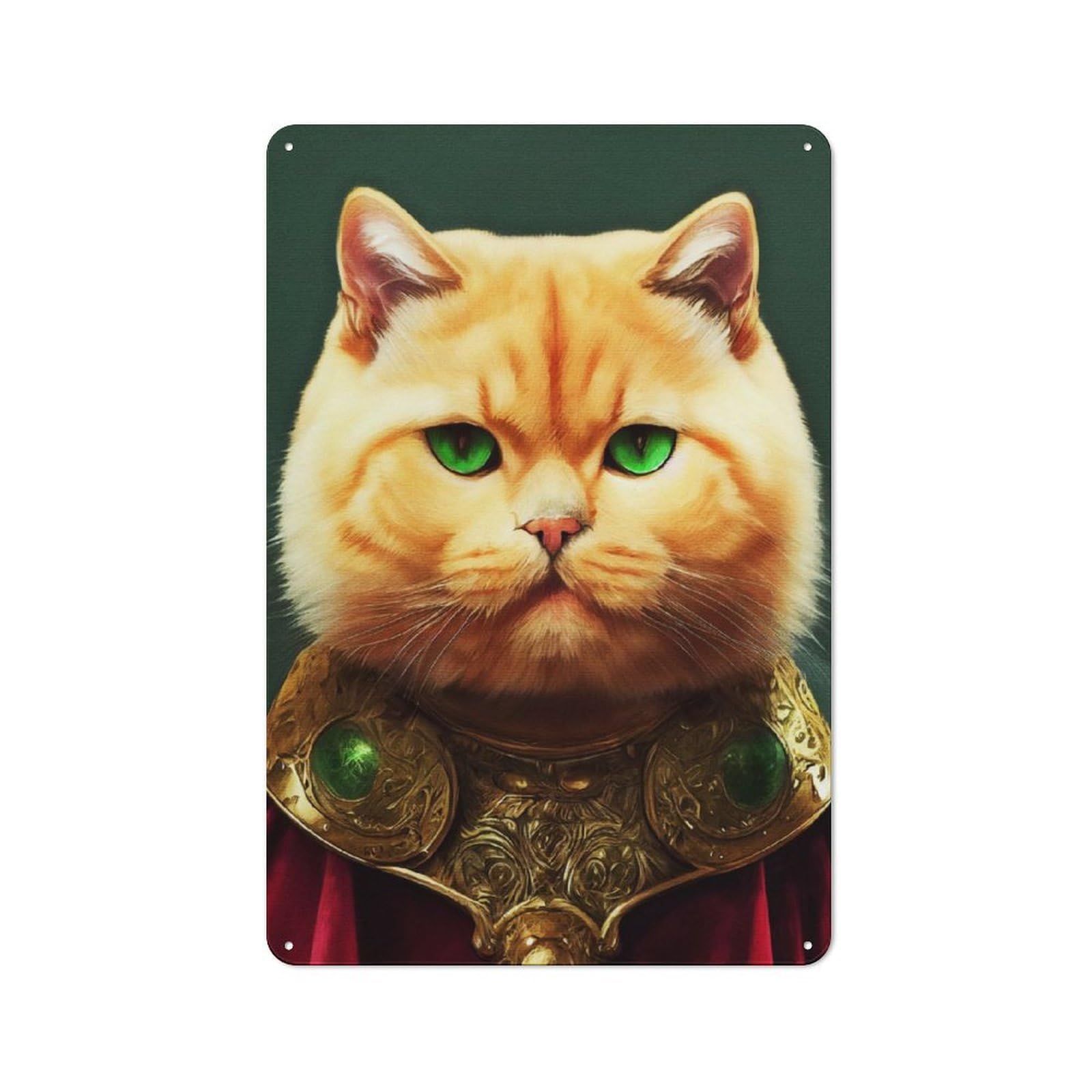 Junmoney British Shorthair Cat Retro Tin Sign 30X20cm For Garage Or Workshop, For Furnishing A New Garage And Workshop With Retro Decor