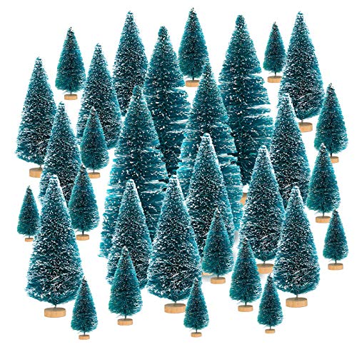 FUTUREPLUSX Artificial Mini Christmas Trees, 20PCS Mini Pine Tree for Miniature Scenes Designing Christmas Table Top and Xmas Holiday Party Decor