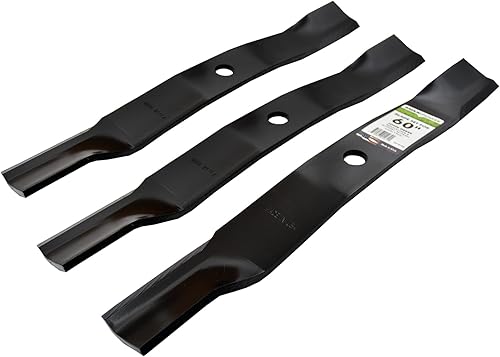 Miniatura 4 de MaxPower 561818B - Juego de 3 cuchillas para corte John Deere de 60 pulgadas sustituye a OEM n M128485 y M133381 color negro
