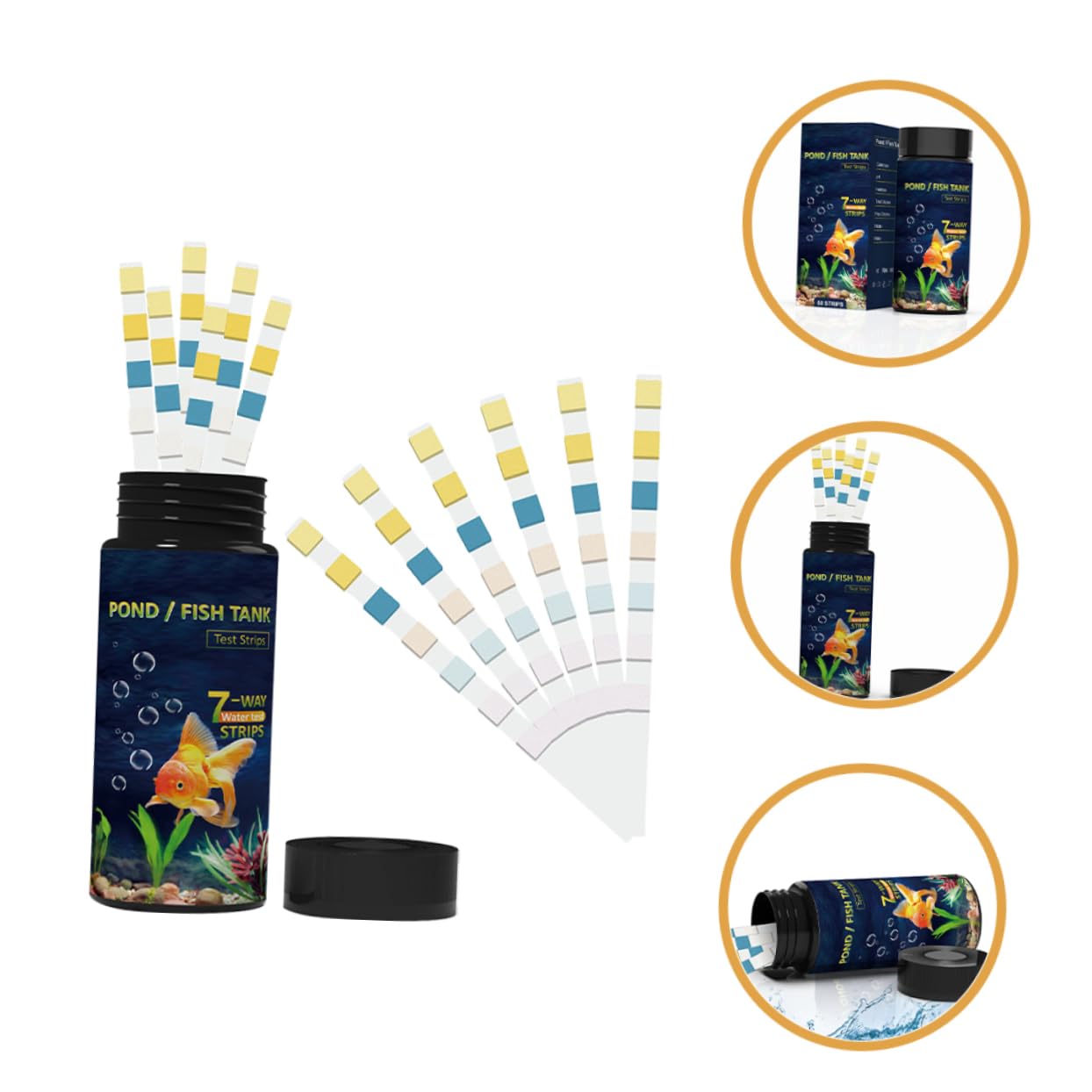 PRETYZOOM 5 Sätze Teststreifen Für Die Wasserqualität Pool Teststreifen Testen Fisch Erkennung Für Poolwasser Tank Wassertest-set Für Aquarien Tester Für Wasser Pvc 50 Stück * 5
