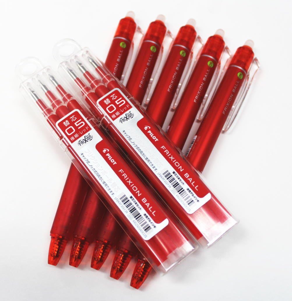 Pilot Frixion Ball Knock Retractable Erasable Gel Ink Pens