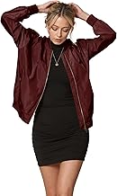 Made By Johnny Women's Classic Lightweight Jacket Multi Pocket Windbreaker Bomber Jacket