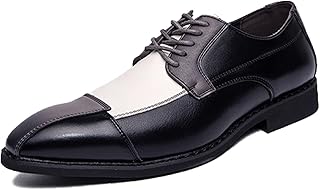 [M.ASSOLATO] ビジネスシューズ 革靴 軽量 バイカラー ドレスシューズ 大きいサイズ 本革調 ストレートチップ 紳士靴 外羽根 メンズ レースアップシューズ ウォーキング おしゃれ 結婚式 パーティー 披露宴 カジュアルシューズ デート