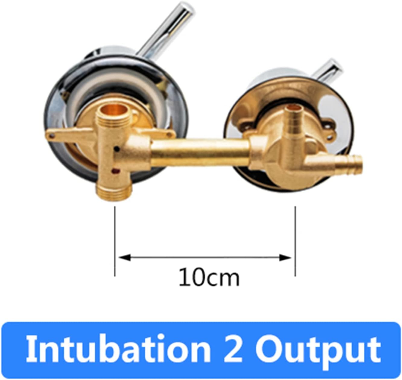 2/3/4/5 Output Hole Distance 10cm/ 12.5cm Brass Shower Room Faucet Set Intubation Mixer Tap and Diverter, G1/2" Water Mixing Valve for Shower Cabin, Ceramic Cartridge, Dual Handle (2 Way 10cm)