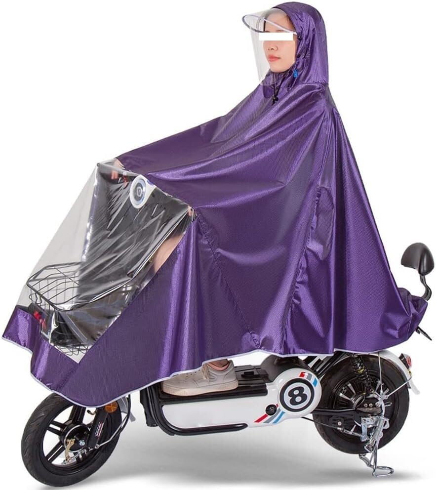 Motocicleta Triciclo Lluvia Chubasquero eléctrico for patinete for hombre y mujer, Poncho de lluvia individual/doble, for montar al aire libre, chubasquero for motocicleta(Purple,3XL without mirror co