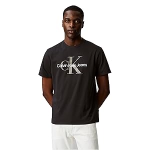 Calvin Klein Mens Monogram Logo Crewneck T-Shirt