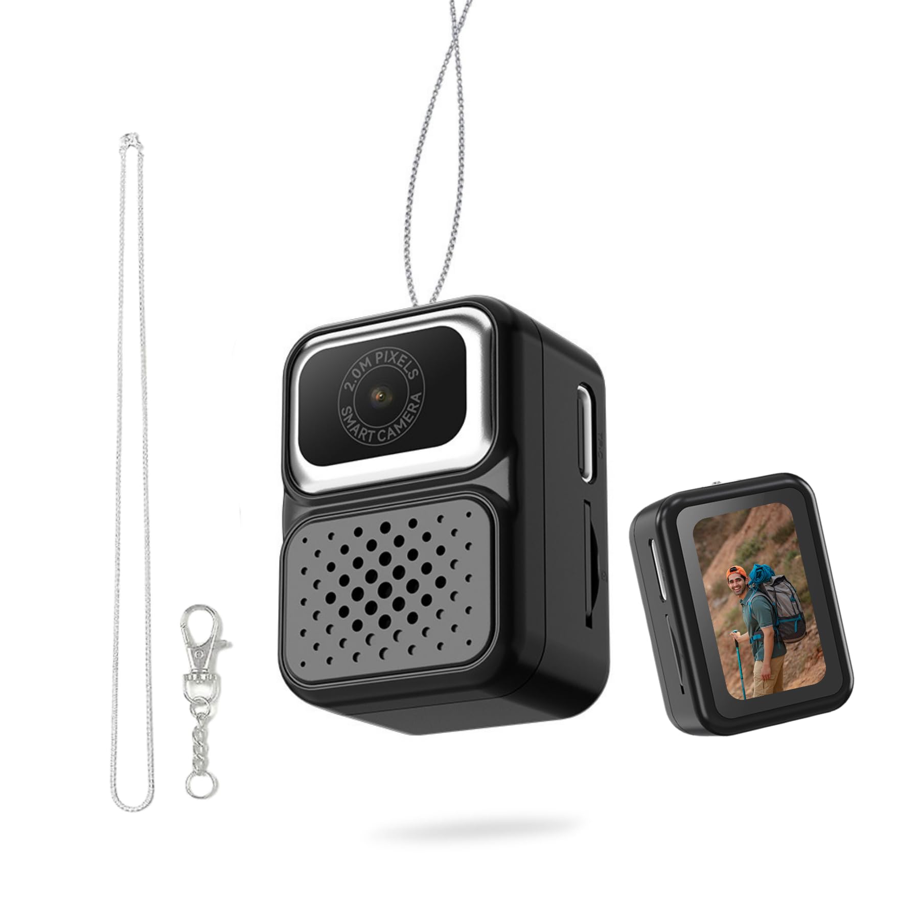 Mini Digital Camera with Filter Modes, HD Video, Flashlight & Keychain – Portable Cute Vlogging Camera for Travel, Gifts & Fun (Metallic Black)-image-19