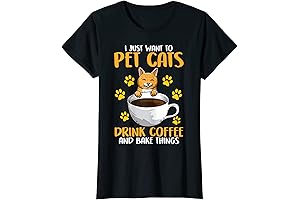 Coffee Drinker Cat Lover Baking Clothing T-Shirt for Women