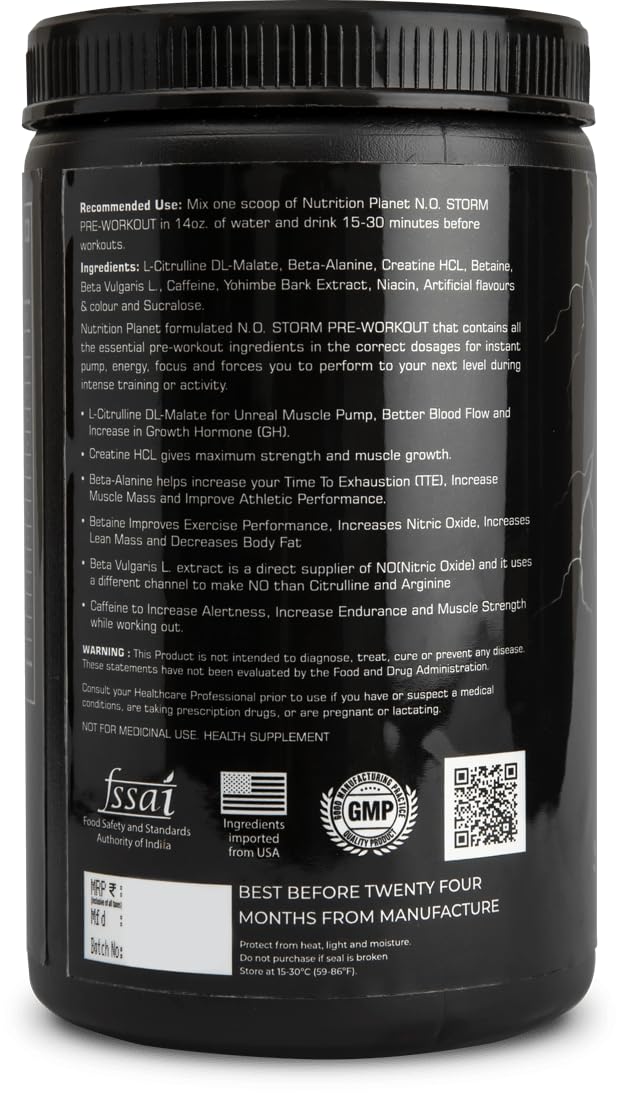 Nutrition Planet NO Storm Pre Workout (450g - Pineapple, 30 Servings)