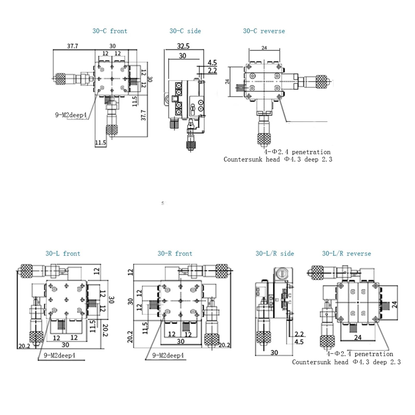Micrometro XY LY100 100x100mm Tavolo Scorrevole con Spostamento Guida di Scorrimento XY100-C XY100-R XY100-L (LY100-R XY)