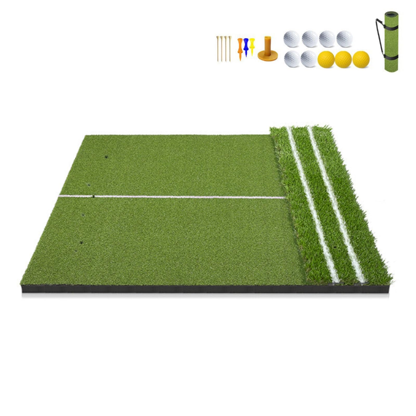 Tappetino da golf, antiscivolo, in EVA, per uso interno/esterno, pieghevole e resistente all'usura, con linee guida per simulatori di golf