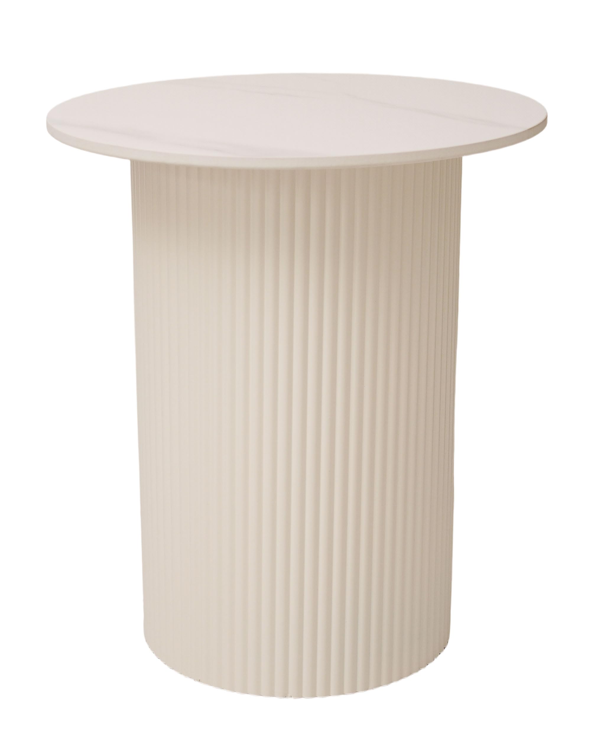 (Pack de 2 Mesa Auxiliar Redonda,Mesa Lateral de Mármol,mesita Lateral Diseño Minimalista ​para Dormitorio y Salón