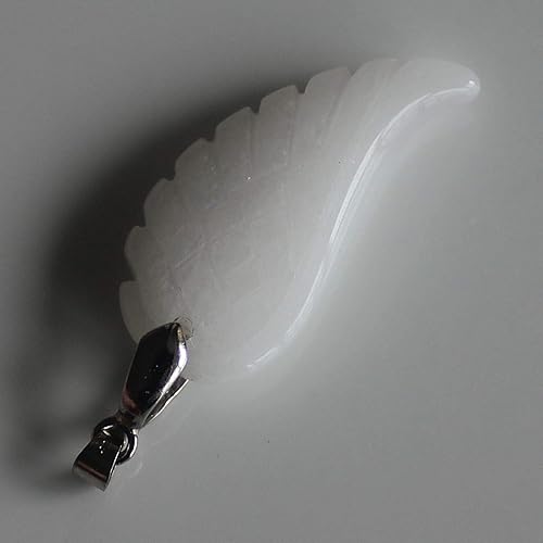 Miniatura 3 de Ala de ángel tallada a mano de 1.378in para collar, colgante