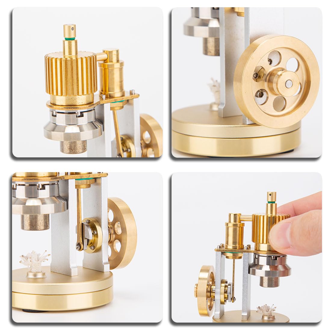 CreativeBlocker Stirlingmotor Bausatz Erwachsen - DIY Metall Stirlingmotor Bausatz Funktionsfähig, Freikolben Dampfmaschinen Modell Bausatz Heiße Luft, Experimentierkasten Wissenschaft Geschenk